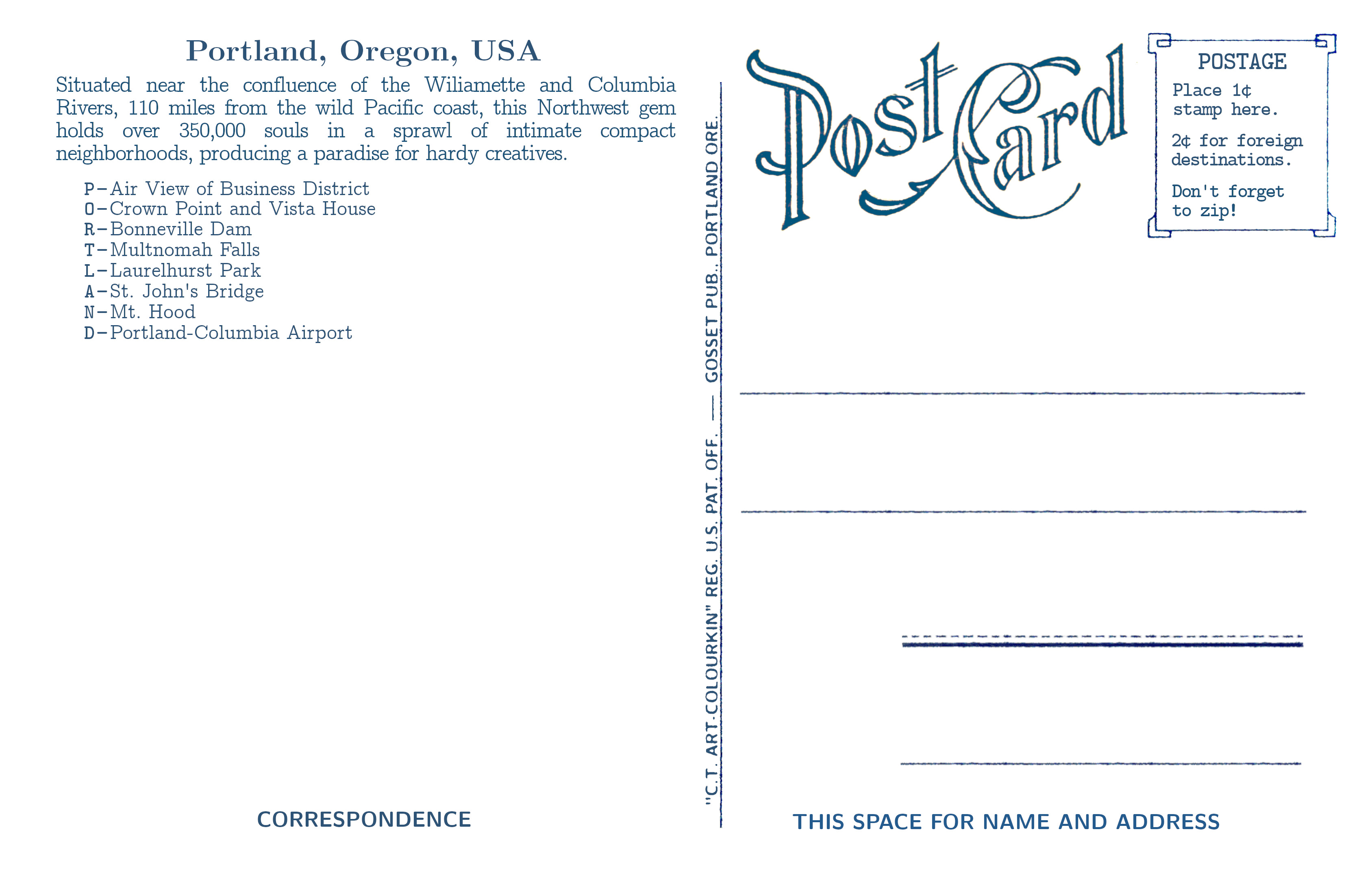 For You a Rose in Portland Grows — Reverse