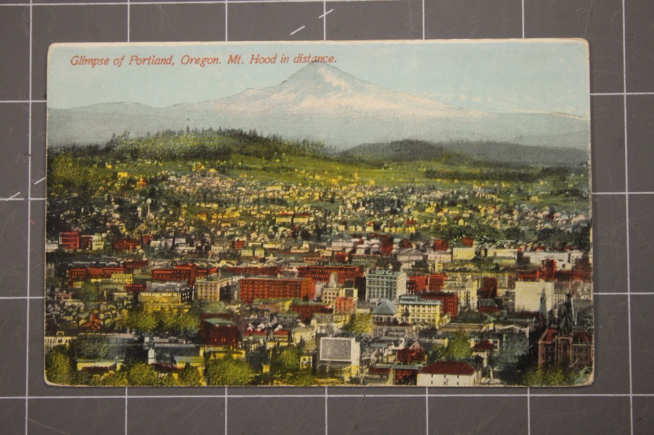 Bird's Eye View of Portland, Including Mt. Hood — Original