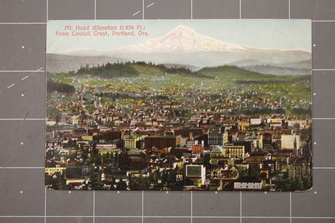Bird's Eye View of Portland, Including Mt. Hood — Original
