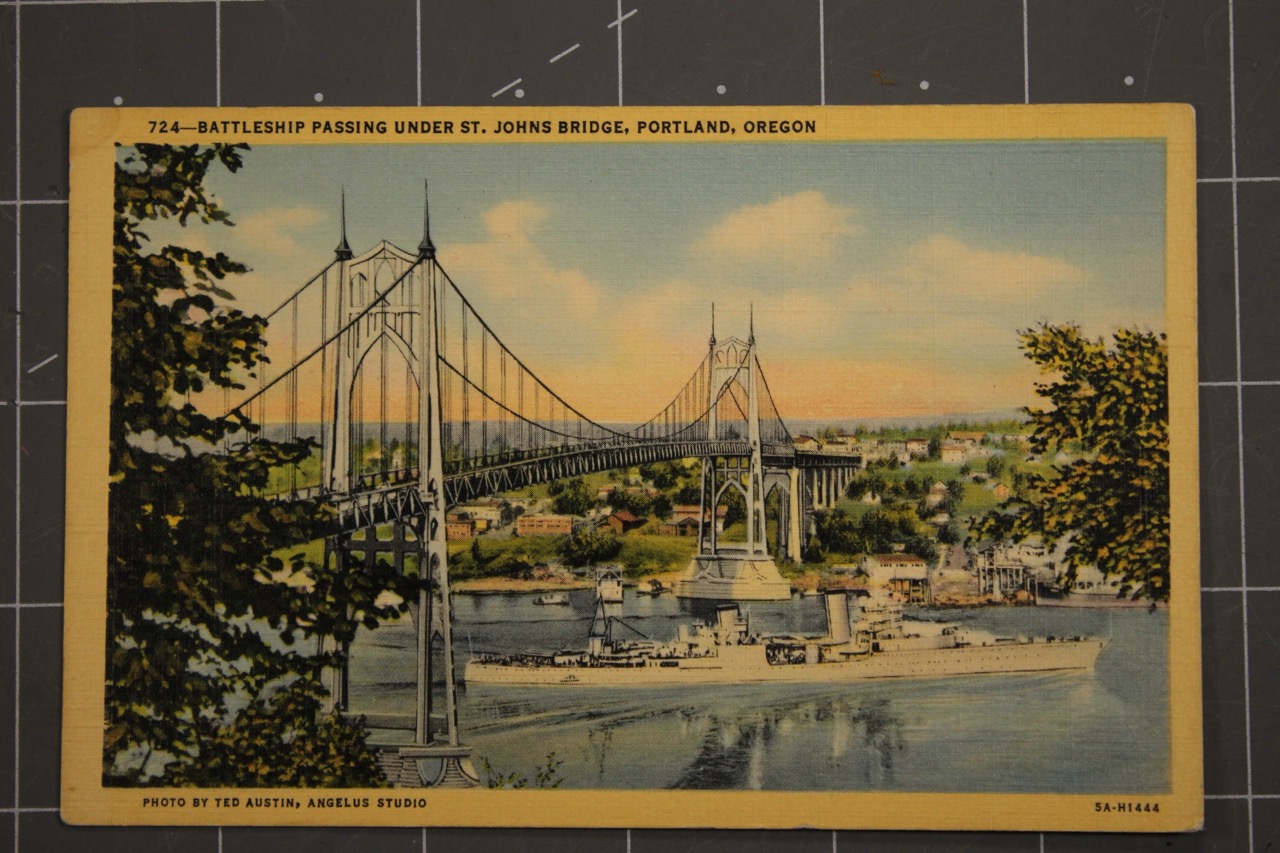 St. Johns Bridge with "Battleship" Portland — Original
