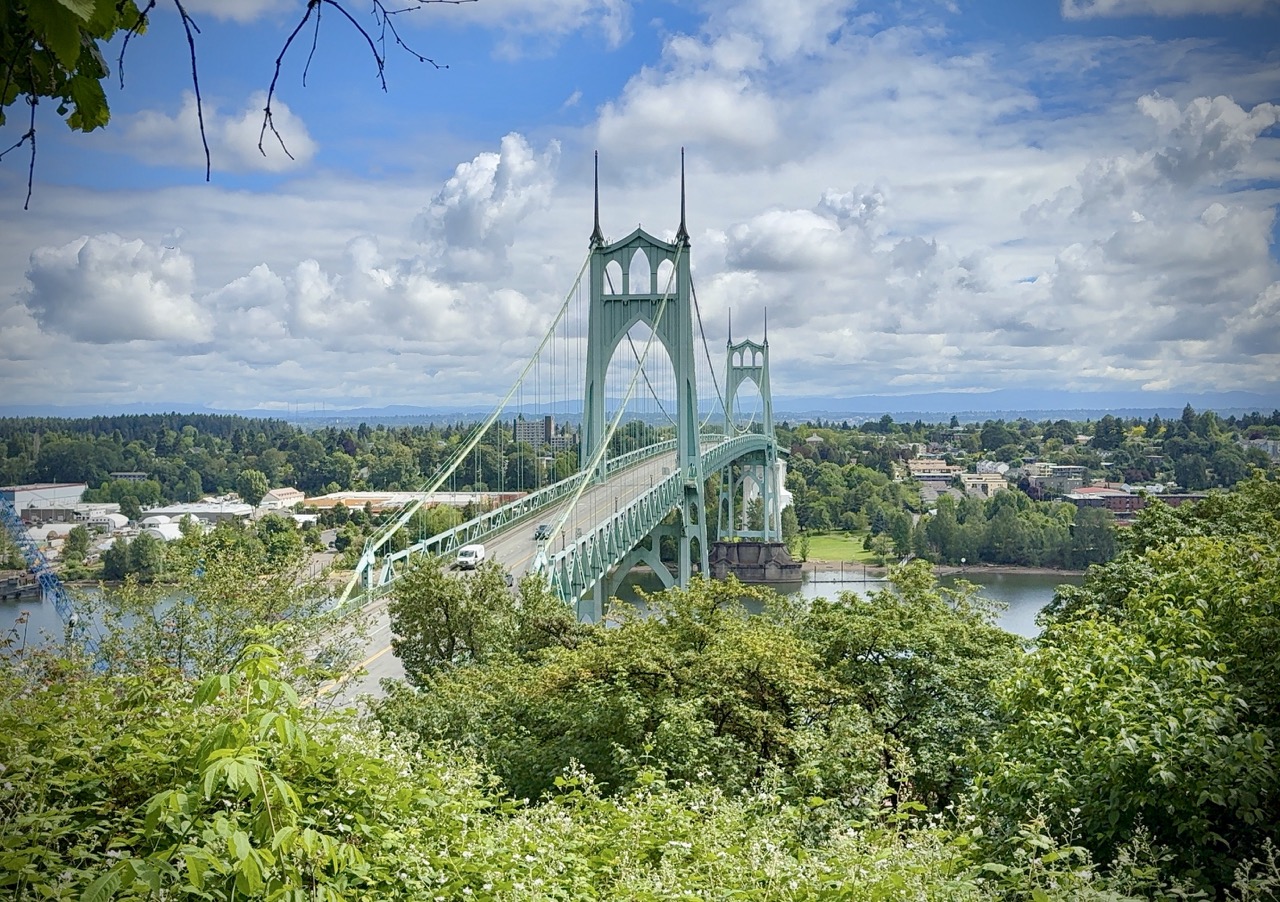 St. Johns Bridge with "Battleship" Portland — Original