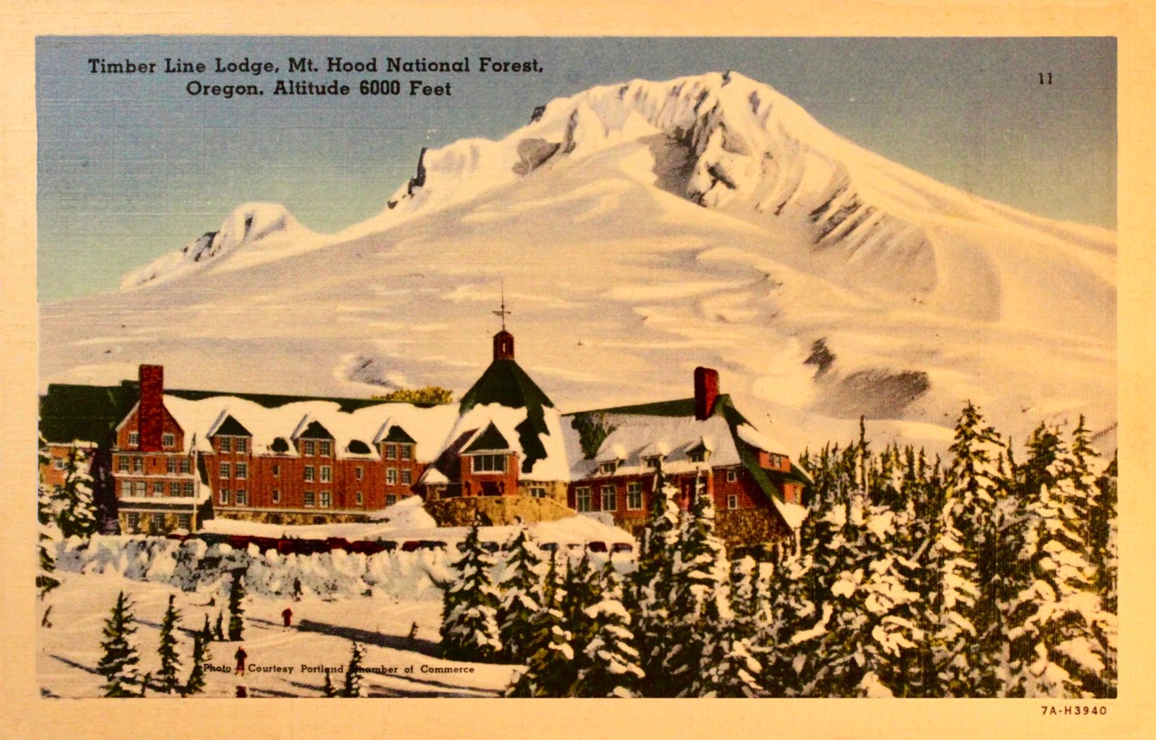 Timberline Lodge, Late Winter at Sunset — Front