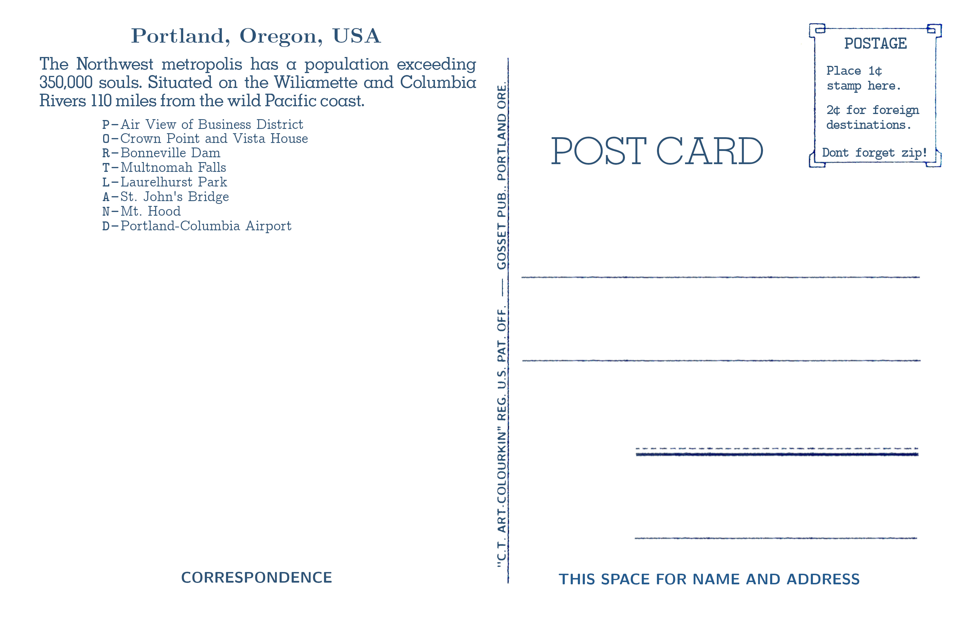 Greetings from Portland — Reverse
